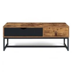 Table Basse Plateau Relevable CHICAGO 1 Tiroir Design Industriel -VIDAXL || Songmics Soldes 47282592 3