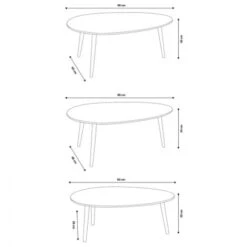 Lot De 3 Tables Basses Gigognes GIGI Laquées Blanc/bleu 11 Lot De 3 Tables Basses Gigognes GIGI Laquées Blanc/bleu -VIDAXL || Songmics Soldes 47976893 5