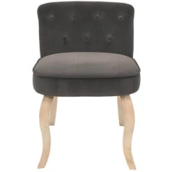 NORA - Fauteuil Avec Dossier Capitonné Velours Anthracite -VIDAXL || Songmics Soldes 48226329 2