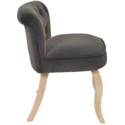 NORA - Fauteuil Avec Dossier Capitonné Velours Anthracite -VIDAXL || Songmics Soldes 48226329 4