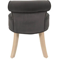 NORA - Tabouret Avec Dossier Capitonné Velours Anthracite -VIDAXL || Songmics Soldes 48226334 5