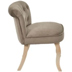 NORA - Fauteuil Avec Dossier Capitonné Velours Taupe -VIDAXL || Songmics Soldes 48226340 4