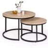 Lot De 2 Tables Basses Gigognes DETROIT Rondes 54/70 Design Industriel 2 Lot De 2 Tables Basses Gigognes DETROIT Rondes 54/70 Design Industriel -VIDAXL || Songmics Soldes 48714010 1