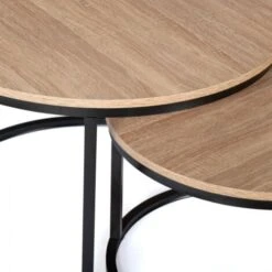 Lot De 2 Tables Basses Gigognes DETROIT Rondes 54/70 Design Industriel -VIDAXL || Songmics Soldes 48714010 4