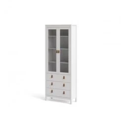 Vitrine Salon 199 Cm Blanc Mat Avec Deux Portes Et Trois Tiroirs Blanc -VIDAXL || Songmics Soldes 49284577 2