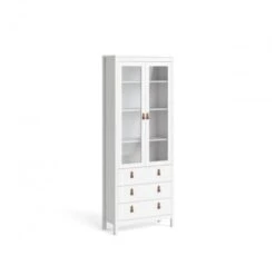 Vitrine Salon 199 Cm Blanc Mat Avec Deux Portes Et Trois Tiroirs Blanc -VIDAXL || Songmics Soldes 49284577 3