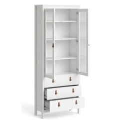 Vitrine Salon 199 Cm Blanc Mat Avec Deux Portes Et Trois Tiroirs Blanc -VIDAXL || Songmics Soldes 49284577 4