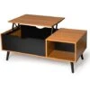Table Basse EFFIE Plateau Relevable Bois Et Noir -VIDAXL || Songmics Soldes 50301167 1