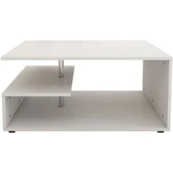 Table Basse Blanc Moderne Table D'appoint Avec Espace De Rangement Sur 3 étages -VIDAXL || Songmics Soldes 50343882 2