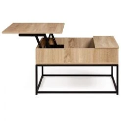 Table Basse Carrée Plateau Relevable DETROIT Design Industriel -VIDAXL || Songmics Soldes 50653966 3