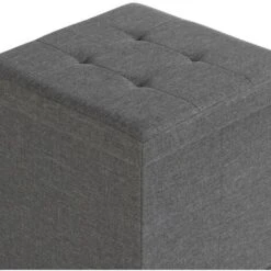 Coffre De Rangement Sur Pied 38 Cm Tissu Gris Anthracite -VIDAXL || Songmics Soldes 50737058 5
