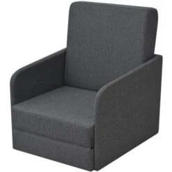 Fauteuil Convertible Gris Foncé Tissu VidaXL