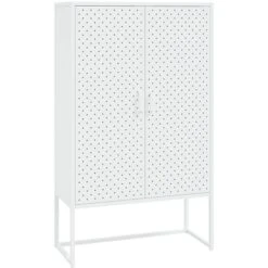 Buffet Haut Blanc 80x35x135 Cm Acier VidaXL