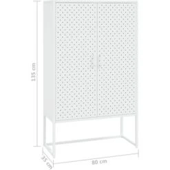 Buffet Haut Blanc 80x35x135 Cm Acier VidaXL -VIDAXL || Songmics Soldes 50913163 3