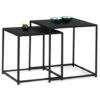 Lot De 2 Tables Basses Gigognes DAVIS 40/45 En Métal Noir Mat Design Industriel -VIDAXL || Songmics Soldes 51918625 1