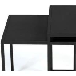 Lot De 2 Tables Basses Gigognes DAVIS 40/45 En Métal Noir Mat Design Industriel -VIDAXL || Songmics Soldes 51918625 3