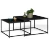 Lot De 2 Tables Basses Gigognes DAVIS 60/70 En Métal Noir Mat Design Industriel -VIDAXL || Songmics Soldes 51918626 1