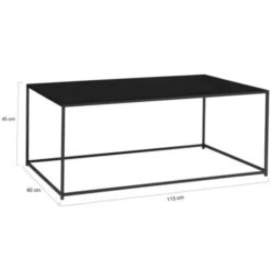Table Basse DAVIS 113 Cm En Métal Noir Mat Design Industriel -VIDAXL || Songmics Soldes 51918627 5