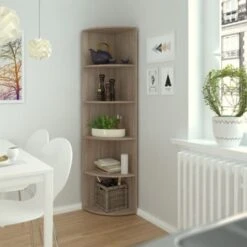 Étagère D’angle „Ecki“ Chêne Clair Avec 5 Compartiments Vicco -VIDAXL || Songmics Soldes 52050715 3