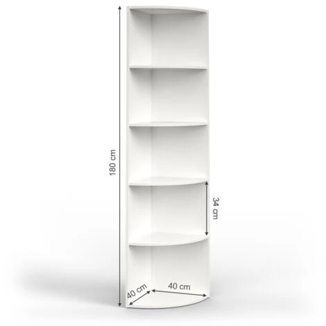 Étagère D’angle „Ecki“ Blanc Avec 5 Compartiments Vicco 4 Étagère D’angle „Ecki“ Blanc Avec 5 Compartiments Vicco – Image 2