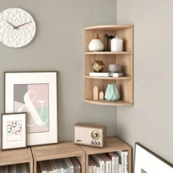 Étagère D’angle „Ecki“ Chêne Clair Avec 3 Compartiments Vicco -VIDAXL || Songmics Soldes 52050741 3