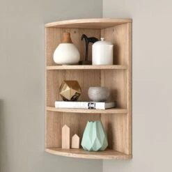Étagère D’angle „Ecki“ Chêne Clair Avec 3 Compartiments Vicco -VIDAXL || Songmics Soldes 52050741 4