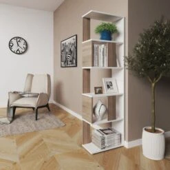 Séparateur De Pièce 45cm Chêne Clair/Blanc Vicco -VIDAXL || Songmics Soldes 52050880 3