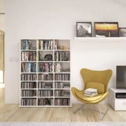 Étagère à CD „Jukebox“ 136cm Blanc Vicco -VIDAXL || Songmics Soldes 52050998 3