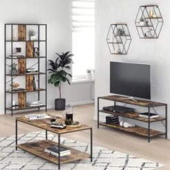 Bibliothèque „Fyrk“ 180cm Vieux Bois/Noir Vicco -VIDAXL || Songmics Soldes 52052502 3