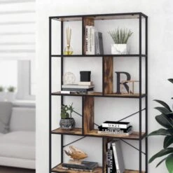 Bibliothèque „Fyrk“ 180cm Vieux Bois/Noir Vicco -VIDAXL || Songmics Soldes 52052502 4
