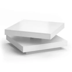 Table Basse „Elias“ Blanc Pivotante à 360° Vicco