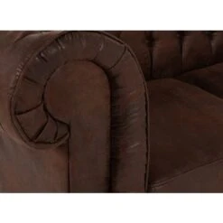 Fauteuil Chesterfield En Tissu Microfibre Vintage Marron - WILSTON 10 Fauteuil Chesterfield En Tissu Microfibre Vintage Marron - WILSTON -VIDAXL || Songmics Soldes 52536308 4