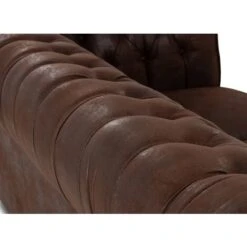 Fauteuil Chesterfield En Tissu Microfibre Vintage Marron - WILSTON 11 Fauteuil Chesterfield En Tissu Microfibre Vintage Marron - WILSTON -VIDAXL || Songmics Soldes 52536308 5