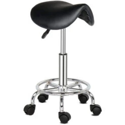 Tabouret De Massage Tabouret Forme De Selle Rotatif Hauteur Réglable, Noir