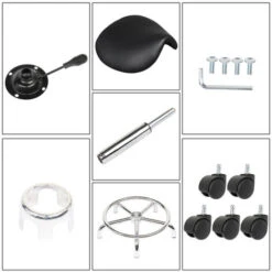 Tabouret De Massage Tabouret Forme De Selle Rotatif Hauteur Réglable, Noir -VIDAXL || Songmics Soldes 53590494 3