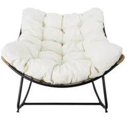 MERIDA - Fauteuil à Bascule Blanc Avec Assise Capitonnée -VIDAXL || Songmics Soldes 53963949 3