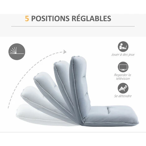 HOMCOM Fauteuil Convertible Fauteuil Paresseux Grand Confort Inclinaison Dossier Multipositions 90°-180° Métal Lin Gris Clair 7 HOMCOM Fauteuil Convertible Fauteuil Paresseux Grand Confort Inclinaison Dossier Multipositions 90°-180° Métal Lin Gris Clair – Image 5