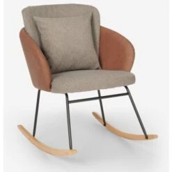 Fauteuil à Bascule Moderne Fauteuil En Bois Coussin De Salon Supoles