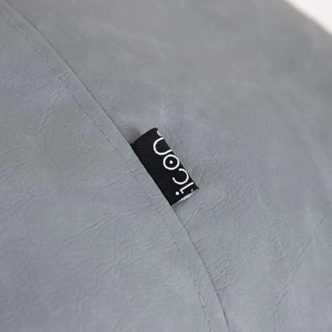 Icon Pouf Repose-Pieds En Similicuir Lucia, Poufs De Salon, Gris 6 Icon Pouf Repose-Pieds En Similicuir Lucia, Poufs De Salon, Gris – Image 4