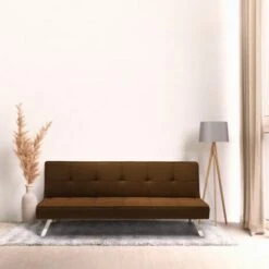 Canapé Convertible 2 Places Clic Clac En Tissu Design Moderne Gemma Couleur: Marron 9 Canapé Convertible 2 Places Clic Clac En Tissu Design Moderne Gemma Couleur: Marron -VIDAXL || Songmics Soldes 54686336 3