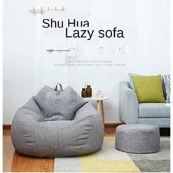 Ensoleillé Sac De Canapé Lazy Housse De Canapé Inclinable Tissu Housses De Fauteuil Housse De Chaises Sans Remplissage Siège Pouf Feuilletée Tatami Salon Meubles (Gris Fonce, 70 80cm) -VIDAXL || Songmics Soldes 55285783 3