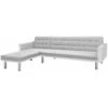 Canapé-lit D'angle Tissu 218 X 155 X 69 Cm Blanc Et Gris VidaXL -VIDAXL || Songmics Soldes 5540608 1