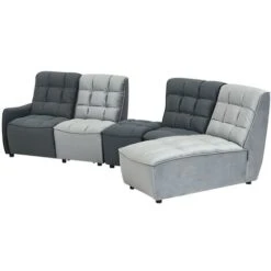 Canapé D'angle Relax électrique Modulable En Velours Gris Clair Et Anthracite ALFORD 9 Canapé D'angle Relax électrique Modulable En Velours Gris Clair Et Anthracite ALFORD -VIDAXL || Songmics Soldes 55881562 3