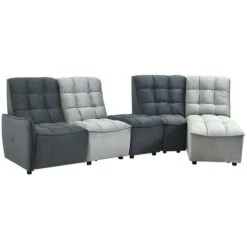 Canapé D'angle Relax électrique Modulable En Velours Gris Clair Et Anthracite ALFORD 10 Canapé D'angle Relax électrique Modulable En Velours Gris Clair Et Anthracite ALFORD -VIDAXL || Songmics Soldes 55881562 4