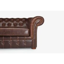 Canapé 3 Places Chesterfield CLOTAIRE 100% Cuir Vieilli -VIDAXL || Songmics Soldes 55884285 4