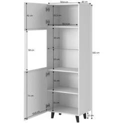 Vitrine PAFOS Blanc Mat / Pieds Noirs 9 Vitrine PAFOS Blanc Mat / Pieds Noirs -VIDAXL || Songmics Soldes 56106500 4