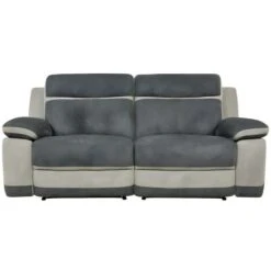 Canapé 3 Places Relax En Microfibre Anthracite Et Bandes Gris Clair TALCA -VIDAXL || Songmics Soldes 56393151 2
