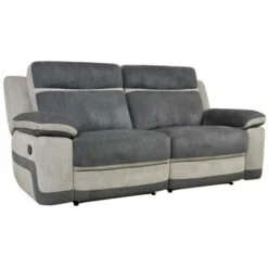 Canapé 3 Places Relax En Microfibre Anthracite Et Bandes Gris Clair TALCA -VIDAXL || Songmics Soldes 56393151 3