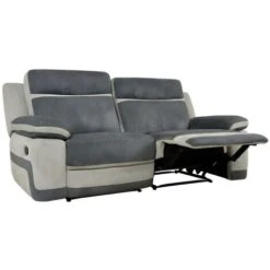 Canapé 3 Places Relax En Microfibre Anthracite Et Bandes Gris Clair TALCA -VIDAXL || Songmics Soldes 56393151 4