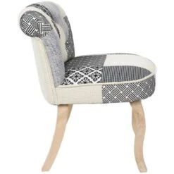 Paris Prix - Fauteuil Patchwork Design Eleonor 68cm Gris -VIDAXL || Songmics Soldes 57077161 3